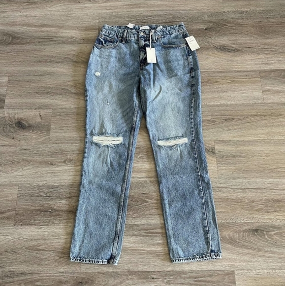 NWT Good American Women's Good 90s Icon Straight Leg Jeans Size 14_32 Blue - Picture 1 of 9